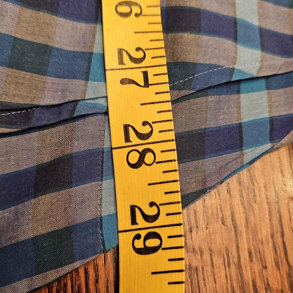 Banana Republic Slim Fit Blue Plaid Button Down Shirt